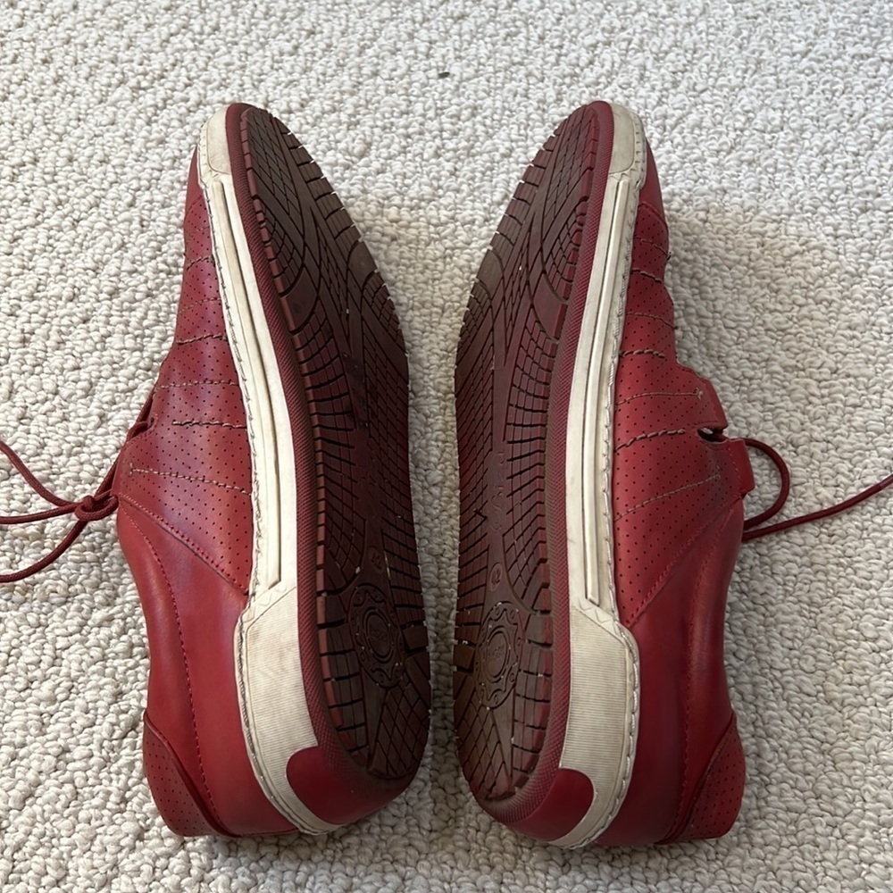 BIZA Shoes Women’s Red Leather Sneakers Size 9.5 - Picture 6 of 8